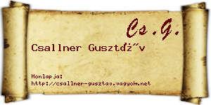 Csallner Gusztáv névjegykártya